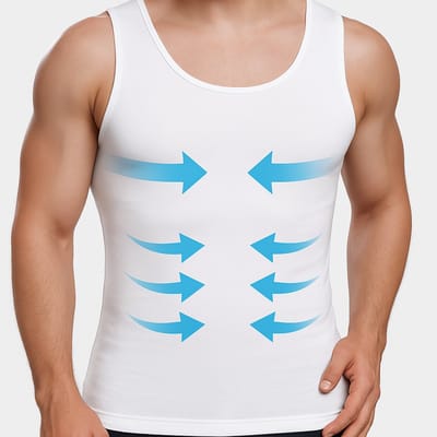 Corrigerend hemd mannen - compressie hemd - slank en recht postuur - buik shapewear - xl - wit