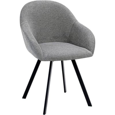 KICK® OLOF Draaibare Eetkamerstoel – 180° Auto-Return – Textuurstof – Donkergrijs