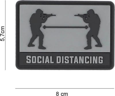Embleem 3D PVC Social distance grijs