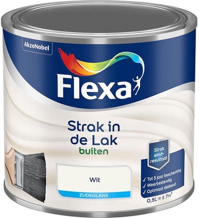 Flexa - Strak In De Lak Buitenlak Zijdeglans - Wit - Mengverf - 500 Ml
