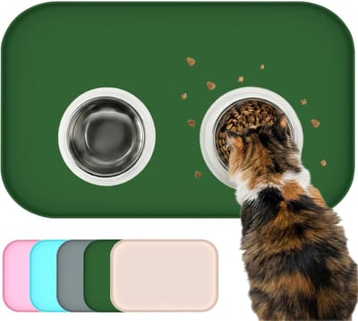 Famanu – Antislip siliconen hondenvoermat, waterdicht en gemakkelijk schoon te maken, 45 x 30 cm, roze