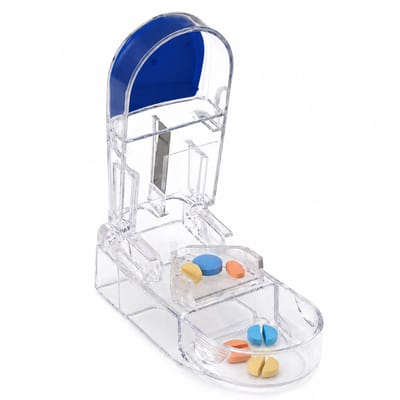 ComfiCare® Pillensnijder met Pillendoos - Grote & Kleine Pillen - Harde & Zachte pillen - Pillensplijter - Doorzichtig
