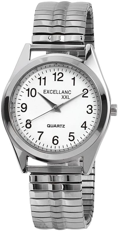 EXCELLANC Herenhorloge Edelstahl van Edelstahl, XXL-band, inkortbaar