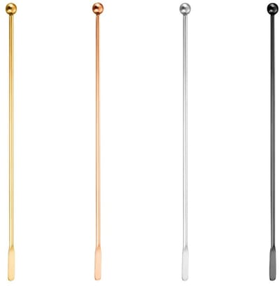 Dailygoods- Roerstaafjes 4 stuks - Roestvrij Staal - Herbruikbaar - Cocktaildrank - Koffieroerstaafjes - Lengte 19 cm - Veilig en milieuvriendelijk - Cocktailroerstaafjes
