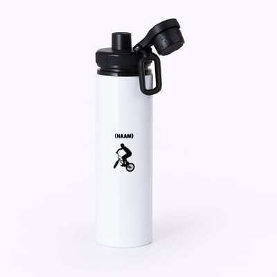 Hacebo® - BMX met eigen naam waterfles met draaidop zwart - Sport - Fietser - Fiets - water fles - 850ML