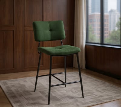 Bar Stools, Set of 2 Bar Stools, Seat Height 69 cm, with Fabric Backrest and Footrest, Bar Stool, Bistro Stool for Bar, Bistro, Cafe, Kitchen, Green, 46x52x99 cm-Casa Serena – Casa Dorada