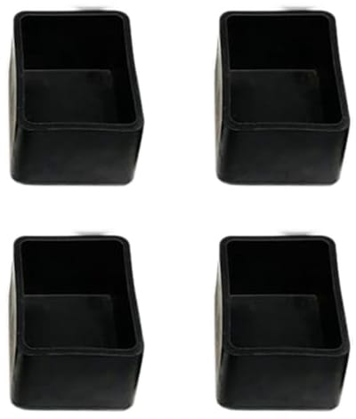 8 Stuks Vierkante Stoelpootdoppen - Antislip Vloer Bescherming en Verdikte Stoelpoothoezen - Zwart 50 x 50 mm