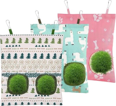 3-Pack Hooi Zak voor Kleine Huisdieren - Hangstation voor Voeding van Cavia's, Konijnen en Chinchilla's
