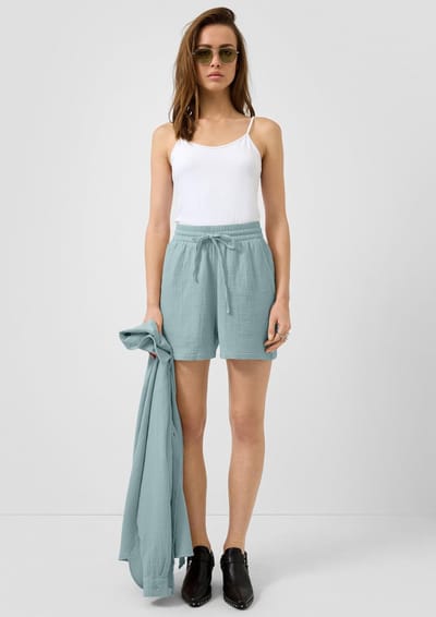 Lichte mousseline met gestikte details en elastische taille dames QS