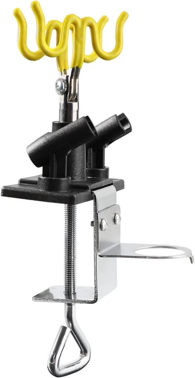 Dailygoods- Airbrushhouder 360° Draaibaar - Klem/Bevestiging - Organizer voor 4 Airbrushes - Geschikt voor Kunstenaars - Stabiel en Betrouwbaar - Airbrushstand