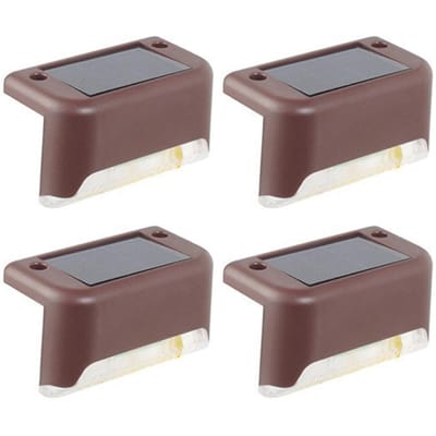 4PCS Outdoor Solar Trapverlichting Waterdichte LED Tuindecoratie Muur Hek Rail Trap Stap Verlichting, Colorful Light