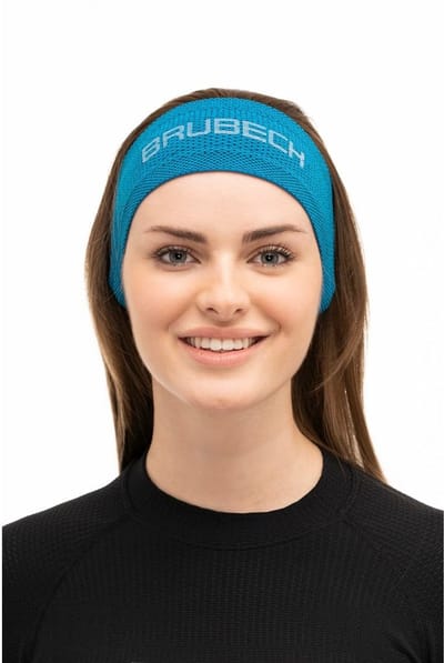 Brubeck Zweetband Hoofd 3D Pro - Naadloos Sport Hoofdband Unisex - Blauw/Zwart L/XL