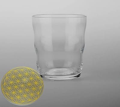 Drinkglas Jasmina met Bloem des Levens Goudkleurig