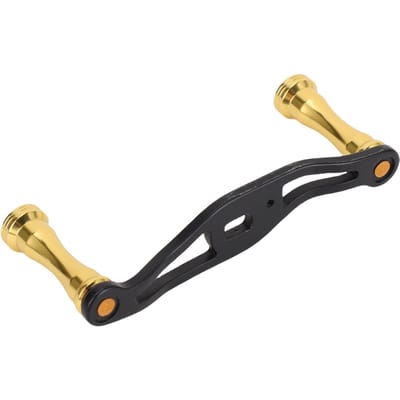 Manivelle de moulinet de pêche pièce de rechange alliage d'aluminium double manivelle métal accessoires leurre noir or 90mm black