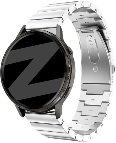 Bandz Stalen 'One Bead' bandje geschikt voor Garmin Vivoactive 6 / 5 / 3 / Vivomove / 3 / HR / Style / Luxe / Sport / Trend / Forerunner 645 / 570 / 245 / 170 / 165 / 70 / 55 / Venu / SQ / SQ2 / 2 Plus / Approach S12 / S40 / S42 / S44 / S50 - Zilver