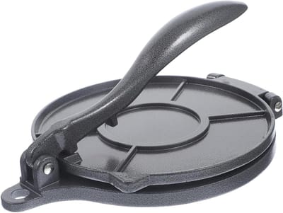 Vouwbare Tortilla Pers - Keukenmachine Platte Gerechten - Zelf Tortillas Maken - Versterkte Handgreep - 20 cm Breed - Grijs