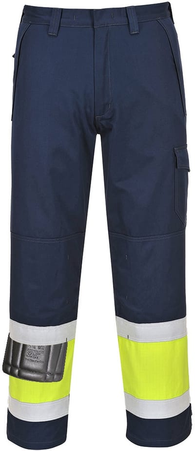 Portwest Hi-Vis Modaflame Broek MV26 - Geel/Marine - M