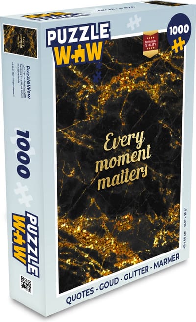 Puzzel Quotes - Goud - Glitter - Marmer print - Legpuzzel - Puzzel 1000 stukjes volwassenen
