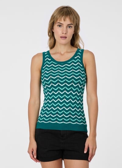 Top Meela groen print mouwloos Ragwear - maat XXL