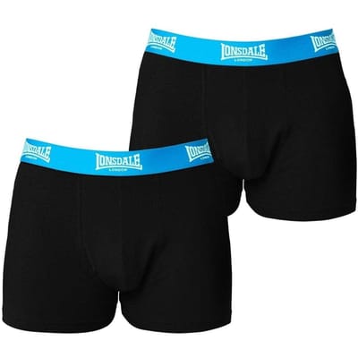 Lonsdale Boxershorts voor heren (Set van 2) (Zwart/Blauw)