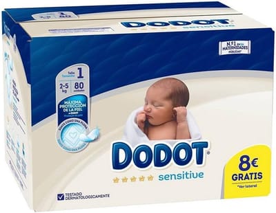 Luiers voor Pasgeborenen, Maat 1, 2-5 kg, 80 Stuks, One Size