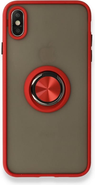 Telefoonhoesje met standaard magneet ring - Silicone hoesje Geschikt voor: Apple iPhone X / Xs - Rood