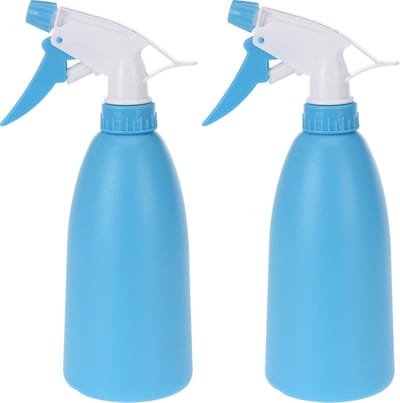 Set van 2x blauwe plantenspuiten 480 ml - Tuinbenodigdheden - Waterverstuiver - Plantensproeiers/plantenspuiten