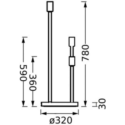 OSRAM DECOR STICK FLOOR grondlamp, 3 x E27, beige, edelstaal, individuele verlichtingsscenario's, ideaal voor woonruimtes, schakelaar met voetbediening, modern ontwerp, E27-lampvoet, decoratief