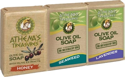 Athenas Treasures Natuurlijke Olijfoliezeep voordeel verpakking | zeep | Handzeep