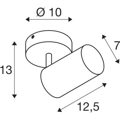 SLV Asto Tube plafondspot GU10 1-lamp wit