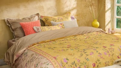 Pip Studio Bodhi Flower dekbedovertrek - Eenpersoons - 140 x 200/220 cm - Geel