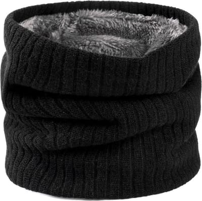 Livano Nekwarmer - Heren - Dames - Fleece - Motor - Bandana - Masker - Colsjaal - Winter - Sjaal - Gewatteerd - Zwart