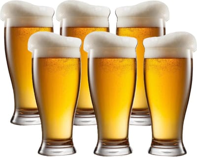 LAV Bierglazen - 6x - 565 ml/0,56L - stevig glas - Stijlvolle glazen - Halve liter/groot formaat - Voor de liefhebber