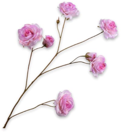 Silk-ka Kunstbloem-Zijde Bloemen Roos Tak Roze 93 cm