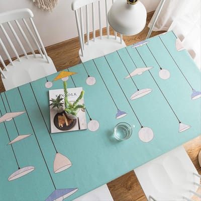 Tafelkleed Katoen Linnen - Beschermhoes Tafel - Eettafel Decoratie - Waterdicht Slijtvast - 140x200 cm - Groen
