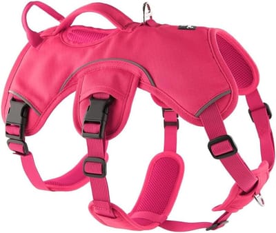 Hondenharnas Ontsnappingsbestendig - Veilig Hondentuig Anti-ontsnapping Harnas - Hond Uitlaten - Ontworpen voor Windhonden - Large (81-107cm borst) - Roze