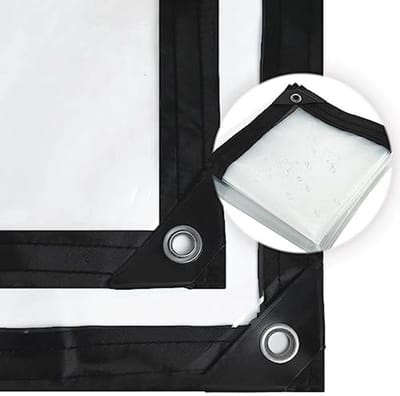 Waterdicht transparant PE-afdekzeil met ringen en elastische touwen 3x3m
