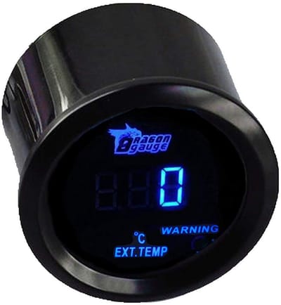 Dailygoods - Digitale EGT Meter - Uitlaatgastemperatuurmeting - Blauw LED Display - 52mm Formaat - Nauwkeurige Metingen - Geschikt voor Auto's - Perfe...
