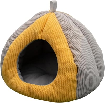 Hamster Nestje - Dierenhuisje Kooi Accessoire - Veilig Slapen - Verdikte Fleecevoering - 20 x 20 x 20 cm - Geel