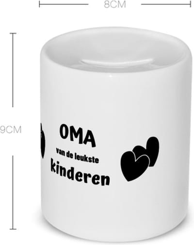 Akyol - oma van de leukste kinderen Spaarpot - Oma - de leukste oma - verjaardag - cadeau voor oma - kado - geschenk - 350 ML inhoud