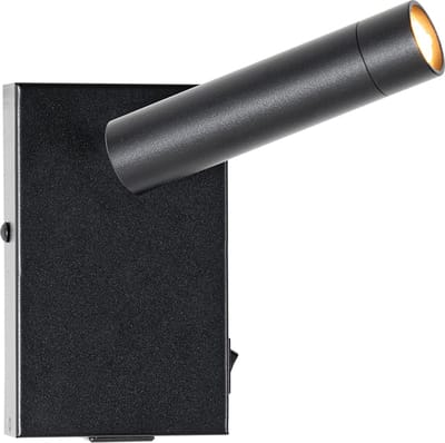 QAZQA Professional croft - Moderne Wandlamp met schakelaar voor binnen - 1 lichts - D 9.2 cm - Zwart - Woonkamer | Slaapkamer | Keuken