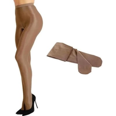 70D Panty's Dames Control Ds Glanzend Stretch Dikte Met Voet Zijde Kousen Maillots Danseres Nachtclub Olie Glanzende Leggings Sokken L brown