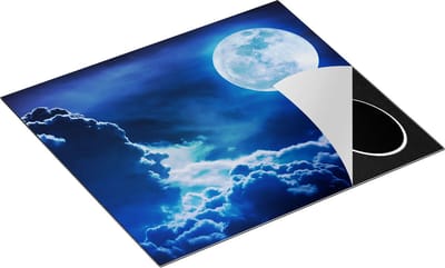 Chefcare Inductie Beschermer Volle Maan bij Wolken - 60x50 cm - Afdekplaat Inductie - Kookplaat Beschermer - Inductie Mat