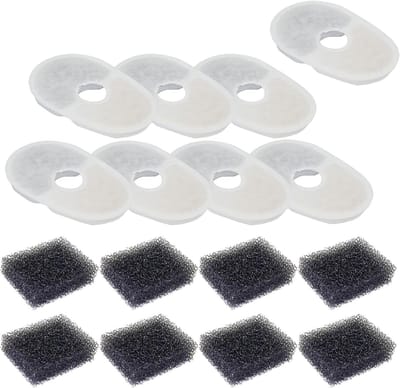 Dailygoods- Waterfonteinfilters 8 Stuks - Vervangfilters voor Kat/Hond - Actieve Kool/PP-Katoen - Veilig/Niet-giftig - Verbeterde Waterkwaliteit - Dierenwaterfilter