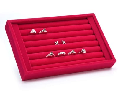 MTTProducts - Velor Interior Suede Organizer - Sieradenopberger - Modern - Roze - Ringdisplay - Perfect voor thuisgebruik - Compact en stijlvol