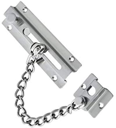 Deurketting Zilver - Veiligheidsketting Deur - Veilige Deur Openen - Houten Voordeuren - 11 x 83 x 19 cm - Zilver