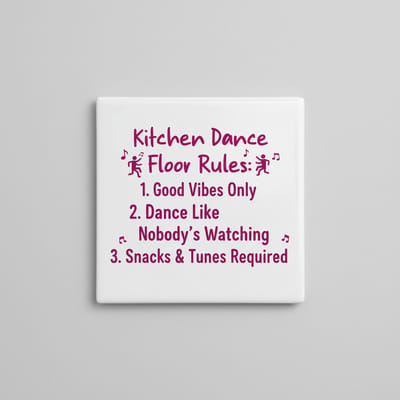 Keuken Dansvloer Regels Keramische Tegel – Grappige Tekst Humor Wanddecoratie – 15 × 15 cm
