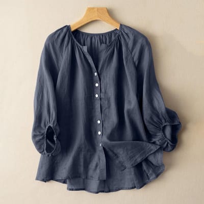 Zomer Dames Vest Shirt Casual Effen Kleur Top Taille Losse Knopen Top S