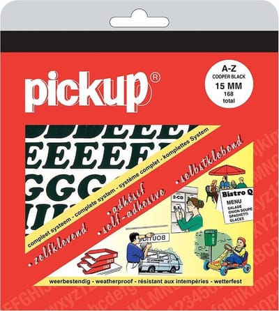 Pickup plakletters boekje CooperBlack zwart - 15 mm