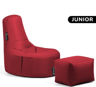 Casacomfy Gamer Junior - Zitzak met Voetbankje - Kinderen - Waterbestendig - Binnen & Buiten - Rood